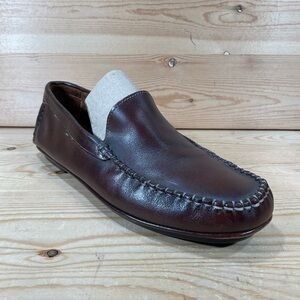 Tremp Leather Driving Shoes Mens 8.5 Brown Slip On Loafers Moc Toe Made In ITALY